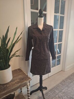 Y2K ST. Studio Leopard Print Mini Suit in Gray and Black